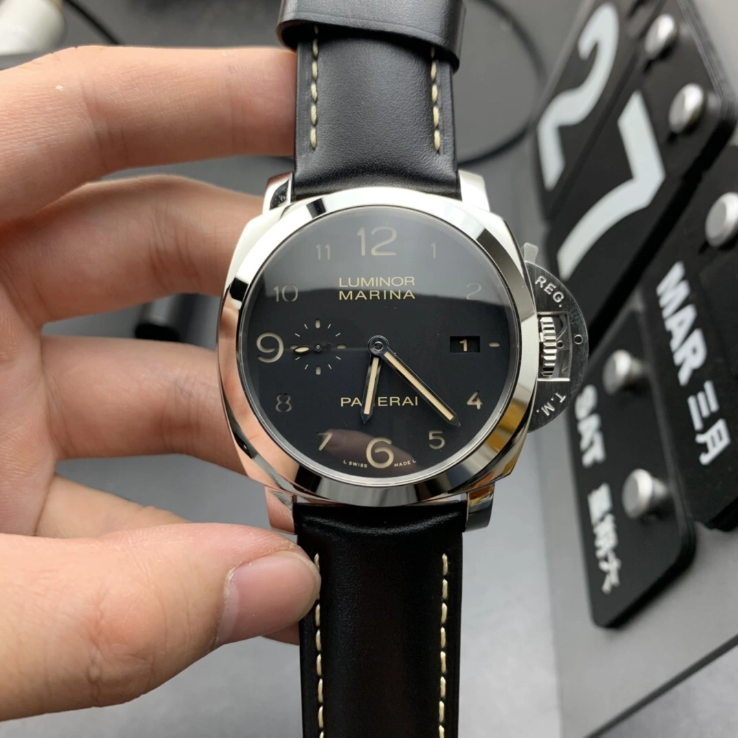 CBD Factory Panerai Luminor Marina 1950 Matte Black Dial Luminous Arabic Numerals Black Calfskin Leather StrapPAM00359 1:1 Super Clone – DDP.9000 Movement GoodFit 371